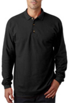 Gildan Adult Ultra Cotton Long-Sleeve Pique Polo Black XL