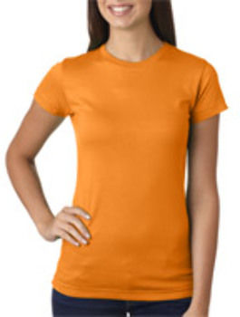 LA T Juniors' Fine Jersey Longer Length T-Shirt Papaya 2XL