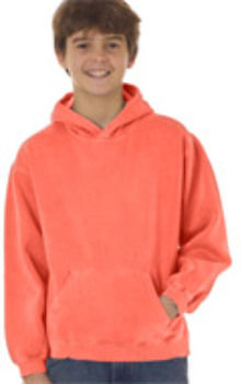 Chouinard Youth Hooded Sweatshirt, Red Orange PgmDye, L