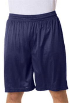 Badger Adult Mesh/Tricot 9"" Shorts, Navy, S