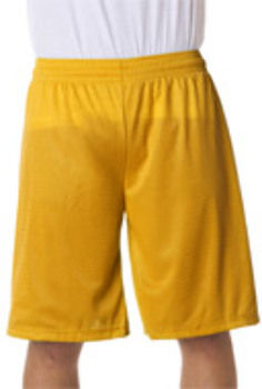 Badger Adult Mesh/Tricot 11"" Shorts, Gold, M