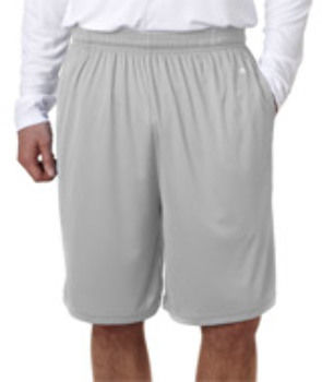 Badger Adult 10"" B-Core Performance Shorts With Pocket Silver 2XL