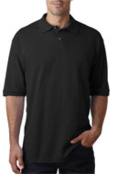 Jerzees Men's Ring-Spun Cotton Pique Polo Black L
