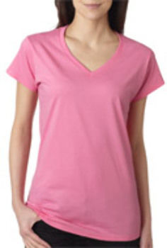 Gildan Junior Fit Softstyle V-Neck T-Shirt Azalea M