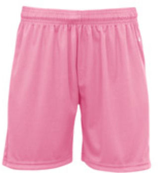 Badger B-Core 6"" Ladies ""Ace"" Athletic Shorts Pink/ White M