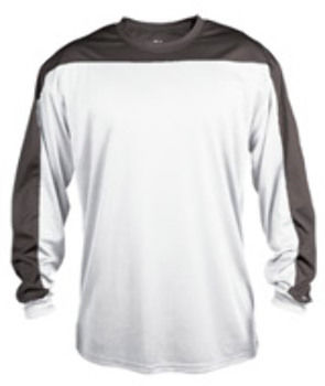 Badger Defender Long Sleeve Tee White/ Graphite 4XL