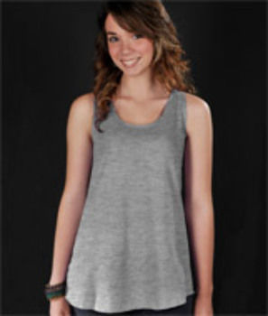 LA T Junior Fine Jersey Racer Back Longer-Length Tank, Heather (93/7), L