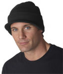 UltraClub Knit Beanie with Lid, Black, One
