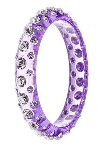 COLORFUL TRANSPARENT CRYSTAL BANGLE BRACELET - CASE OF 12