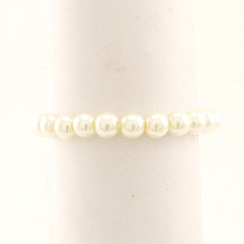 RHINESTONE EIFFEL TOWER PEARL STRETCH BRACELET - CASE OF 12