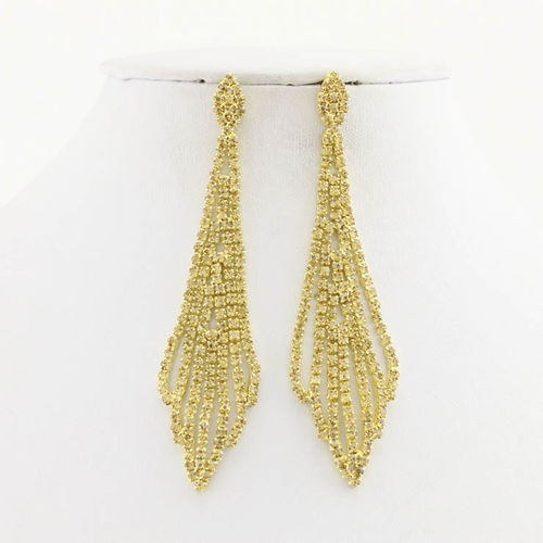 RHINESTONE DANGLE BR EARRINGS - CASE OF 6