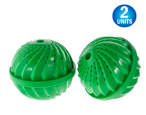 2 Eco Friendly Washing Cermaic Balls - All Natural, Checmical Free, Fragrance Free Laundry Detergent Alternative - Reusable - GREEN