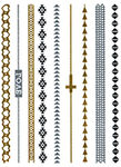 Metallic Jewelry Temporary Tattoo Pack -  Cross