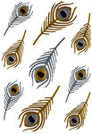 Metallic Jewelry Temporary Tattoo Pack -  Feather