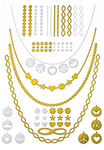 Metallic Jewelry Temporary Tattoo Pack -  Charm