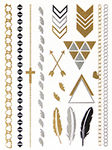 Metallic Jewelry Temporary Tattoo Pack -  Indian