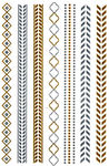 Metallic Jewelry Temporary Tattoo Pack -  Linear