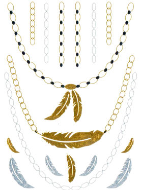 Metallic Jewelry Temporary Tattoo Pack -  Dove