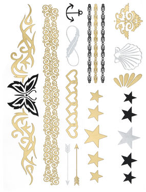 Metallic Jewelry Temporary Tattoo Pack -  Butterfly