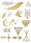 Metallic Jewelry Temporary Tattoo Pack -  Diamond