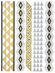 Metallic Jewelry Temporary Tattoo Pack -  Aztec