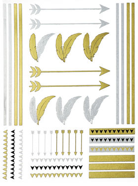 Metallic Jewelry Temporary Tattoo Pack -  Arrow