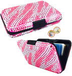 Jeweled Aluminum Wallet - Pink Zebra