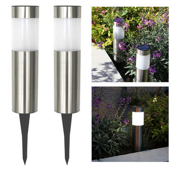 Solar Post Garden-Pathway LED Lights - Set of 2