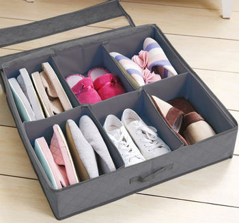 Underbed Shoe Storage Chest- Zippered Top