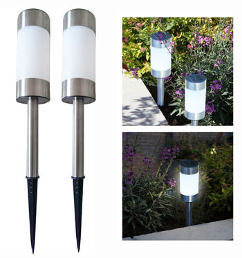 Solar LED Pathway Ourdoor Lights - Stainless Steel & Waterproof - Perfect For Landscaping, Lawn, Patio, Driveway, or Walkway - Set of 1