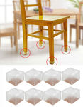 8pc Set - Furniture Flexible Leg & Floor Protectors - Square