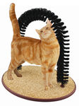 Perfect Cat Self Grooming Arch Post & Toy with Bristle and Catnip For Scratching, Brushing, and Massaging - Cat Grooming Arch