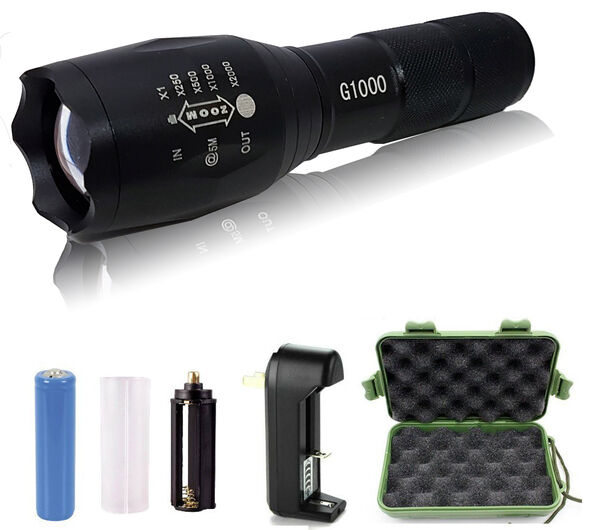 Tactical LED Flashlight - Zoomable Beam, Rechargeable, Ultra-Bright High Lumens, Waterproof - Pocket Size for Car, Emergencies, Camping, and Outdoor - 5 Modes Including Strobe & SOS