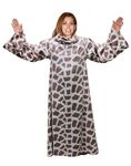 Soft Fleece Blanket With Sleeves - Giraffe