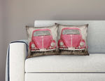Throw Pillow Cover VW BEETLE RED Digital Print 17" X 17" - Sofa Cushion Pillow Case