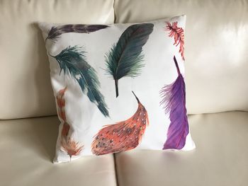 Country Feather Decorative Throw Pillow Case 17" X 17"