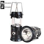 Solar Rechargeable Tactical 3-in-1 Bright Collapsible LED Lantern, Flashlight, And USB Charging Station