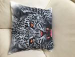 Throw Pillow Cover Leopard black&White Digital Print 17" X 17" - Sofa Cushion Pillow Case