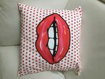 Throw Pillow Cover Red Lips Digital Print 17 X 17 - Sofa Cushion Pillow Case
