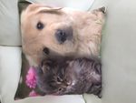 Throw Pillow Cover Best Friends Digital Print 17" X 17" - Sofa Cushion Pillow Case