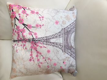 Throw Pillow Cover Eiffel Tower Digital Print 17" X 17" - Sofa Cushion Pillow Case