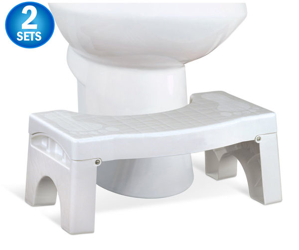 2 Squat N Drop Portable Folding Squatting Bathroom Toilet Potty Stool Step  7" - Convenient and Compact Space Saving – Great for Travel - Fits all toilets, Folds for easy storage, Use in any Bathroom