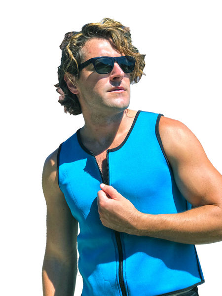 Men's Neoprene Sweat Sauna Waist Trainer Shirt Vest For Weight Loss - Hot Body Slimming Shapper W/ Zipper - Fat Burning Thermo Shapewear