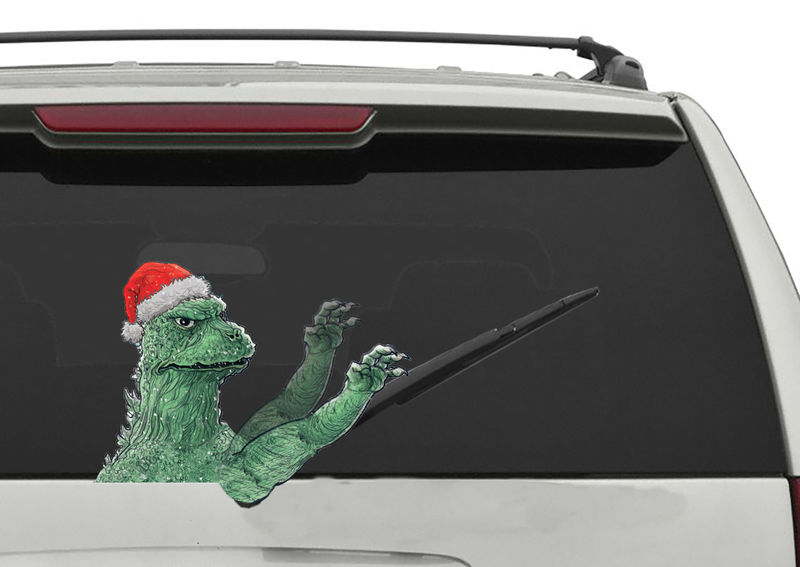 Rear Vehicle Car Window Moving Wiper Blade Tag Decal Sticker Christmas Godzill 9.95
