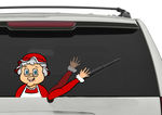 Rear Vehicle Car Window Waving Moving Windshield Wiper Blade Tag Decal Sticker  - Mrs Claus