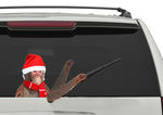 Rear Vehicle Car Window Waving Moving Windshield Wiper Blade Tag Decal Sticker  - Christmas Monkey