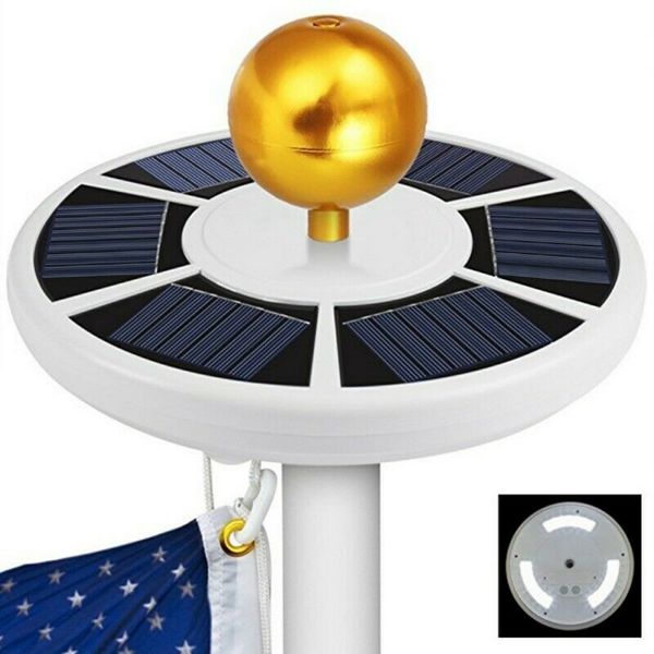 Solar Power Flagpole 42 LED Light - Powerful Solar Panels, Long Lasting Self Charging Battery, 42 Ultra Bright LEDs Flag Pole Light, Waterproof & Auto On Off