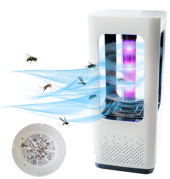 Photocatalytic 360° Ultraviolet Mosquito Bug Fly Killer Fan Trap - Noiseless, No Zapper, Safe - Electric Bug, Fruit Fly, Gnat, Moth Insect Pest Control Trap