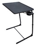 Portable Foldable TV Tray Table Deluxe - Laptop, Eating, Drawing Tray Table Stand with Adjustable Tray With Sliding Adjustable Cup Holder