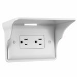 Wall Outlet Horizontal Shelf - Space Saving With Cable Channel For Cords - Bathroom & Counter Top Socket Plug Shelf